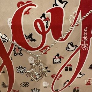 Brighton Silver Heart and Bird Necklace